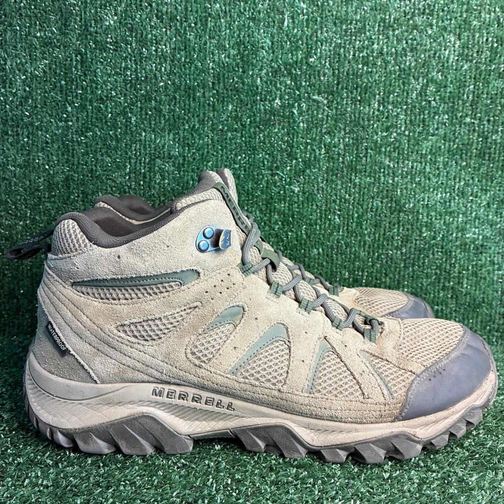 Merrell Oakcreek Mid Waterproof Suede Mesh Gorpcore Hiking Boots Boulder Mens 13